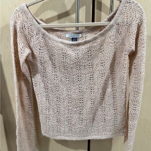 American Eagle Outfitters Blush Off-the-Shoulder Sweater